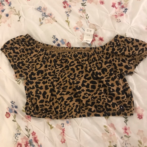 Hollister Tops - Hollister Cheetah Off Shoulder Top